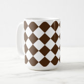 Mug à damiers Brown et blanc rétro (Devant gauche)