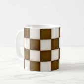Mug À damiers Brown et blanche antique (Devant gauche)