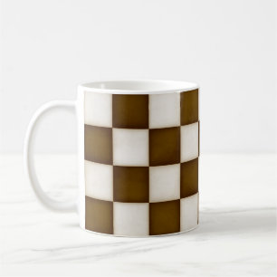 Mug À damiers Brown et blanche antique