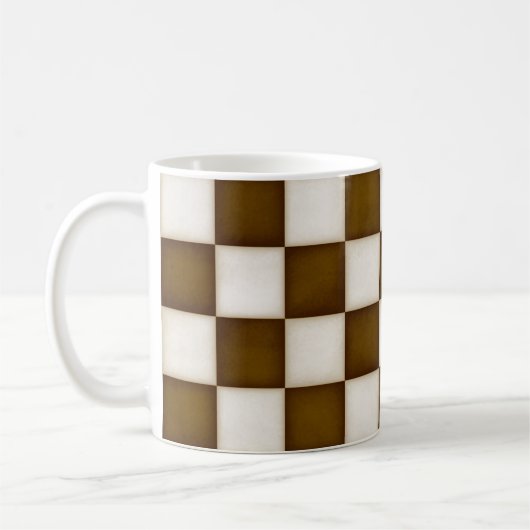 Mug À damiers Brown et blanche antique (Gauche)