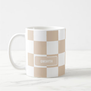 Mug À damiers de lumière personnalisée neutre