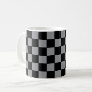 Mug à damiers gris et noir