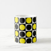 Mug à damiers Jaune Points Noirs Design Motif (Centre)