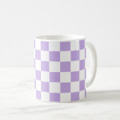 Mug à damiers Lavande et blanc (Devant droit)