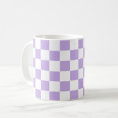 Mug à damiers Lavande et blanc (Devant gauche)