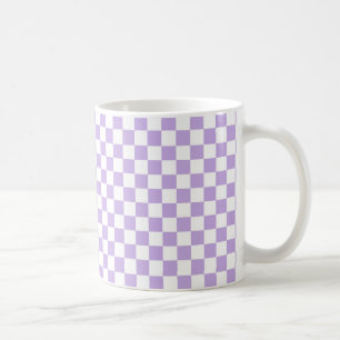 Mug à damiers Lavande et blanc