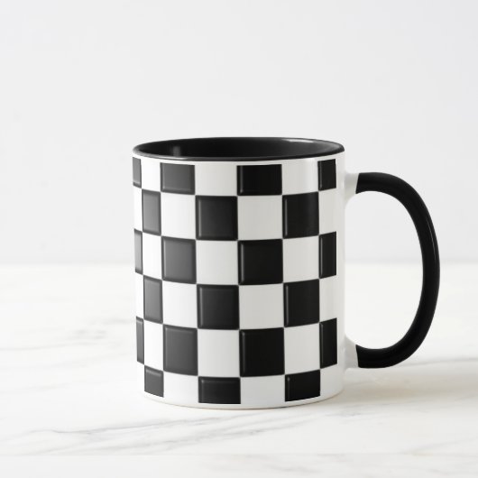Mug à damiers muqueuse noire et blanche (Droite)
