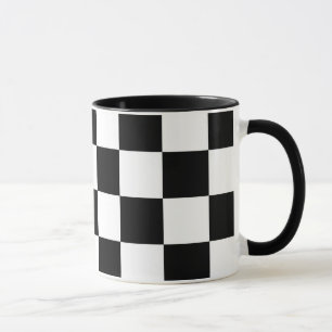Mug à damiers noir et blanc