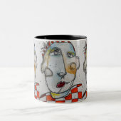 Mug À damiers orange 11oz (Centre)