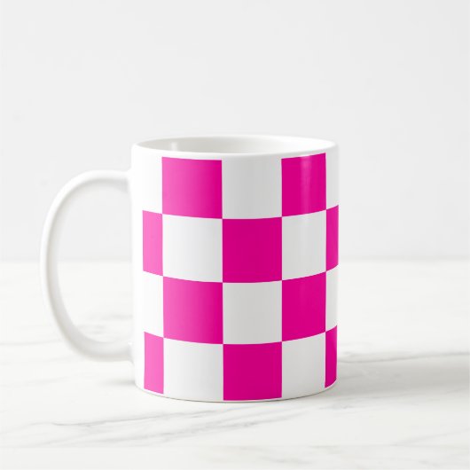 Mug à damiers rose et blanc (Gauche)
