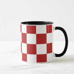 Mug à damiers rouge et blanc