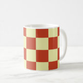 Mug À damiers rouge et crème (Devant droit)