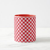 Mug à damiers tartan plaid classique rouge blanc textu (Centre)