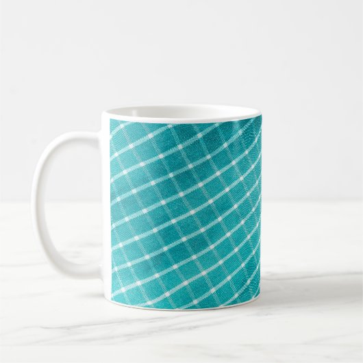 Mug à damiers tissu arrière - plan closeup. (Gauche)
