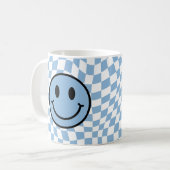 Mug à damiers Verre bleu Preppy Smile (Devant gauche)