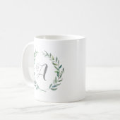 Mug "A" de la branche feuille de monogramme (Devant gauche)