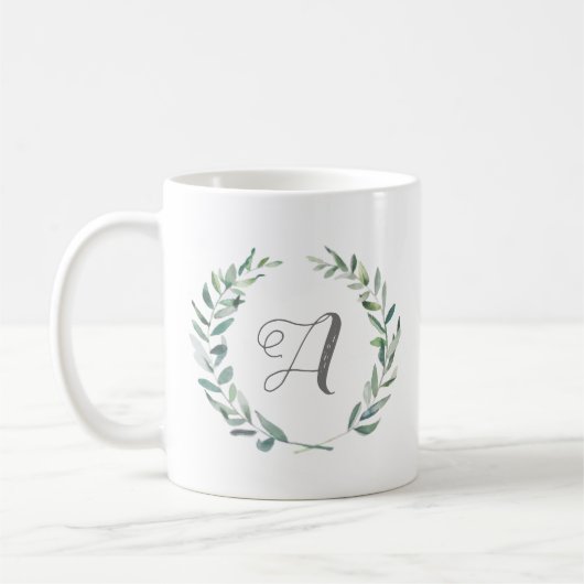 Mug "A" de la branche feuille de monogramme (Gauche)