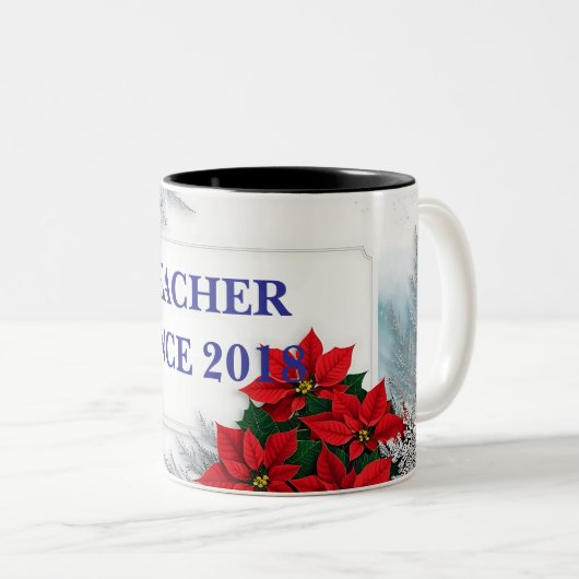 Mug à design floral personnalisable en deux tons (Devant droit)