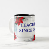 Mug à design floral personnalisable en deux tons (Devant gauche)