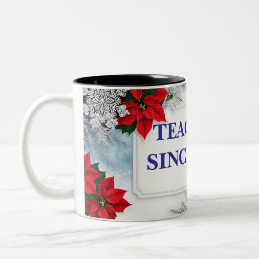 Mug à design floral personnalisable en deux tons (Gauche)