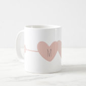 Mug à deux coeurs (blanc) (Devant gauche)
