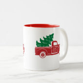 Mug à deux tonalités de Noël de canard rouge (Devant droit)