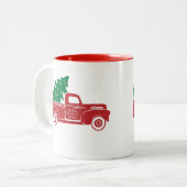 Mug à deux tonalités de Noël de canard rouge (Devant gauche)