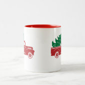 Mug à deux tonalités de Noël de canard rouge (Centre)