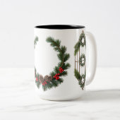 Mug à deux tonalités en bois classique - Rustique (Devant droit)