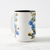 Mug à deux tons 15 oz - Branches en floraison (Devant gauche)