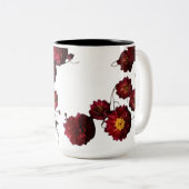 Mug à deux tons 15 oz - Design d'explosion florale (Devant droit)