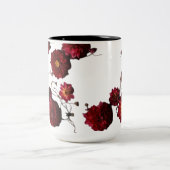 Mug à deux tons 15 oz - Design d'explosion florale (Centre)