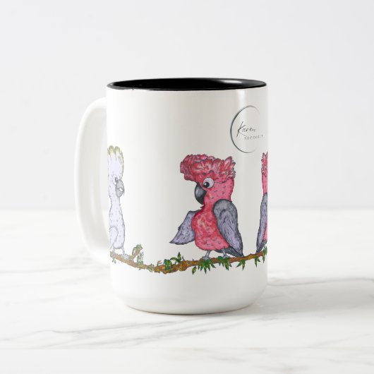 Mug à deux tons, 444 ml - Cockatoo & Galah (Devant gauche)