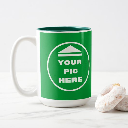 Mug à deux tons - Ajouter l'image 15 oz blanc chas (Avec donut)