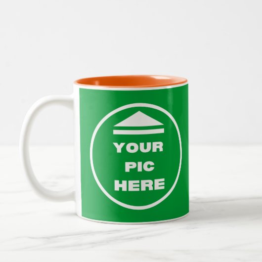 Mug à deux tons - Ajouter votre image 11 oz Blanc (Gauche)