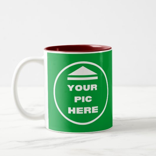 Mug à deux tons - Ajouter votre image 11 oz Maroon (Gauche)