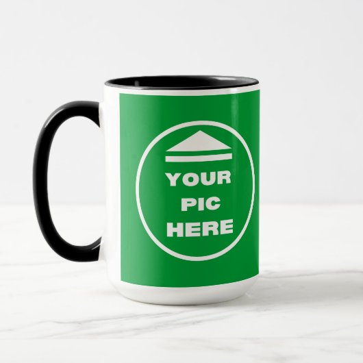 Mug à deux tons - Ajouter votre image 15 oz noir b (Gauche)
