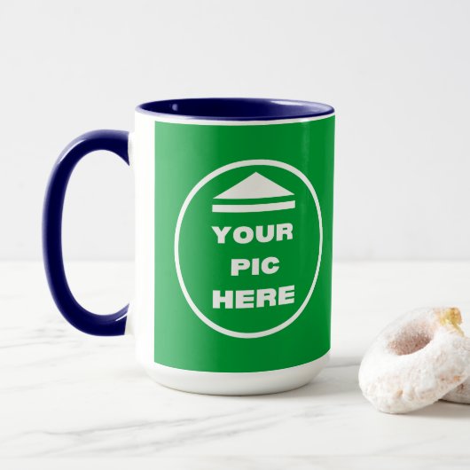 Mug à deux tons - Ajouter votre image 15 oz White (Avec donut)