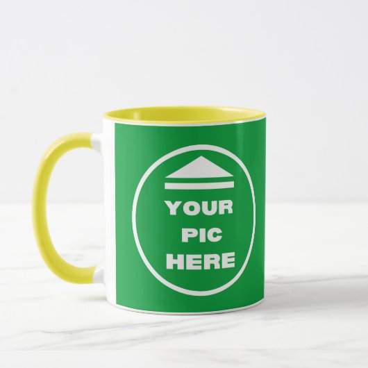 Mug à deux tons - Ajoutez votre image 11 oz blanc (Gauche)