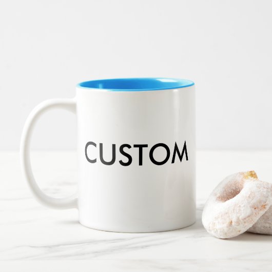 Mug à deux tons bleu clair personnalisé (Avec donut)