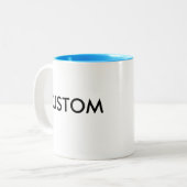 Mug à deux tons bleu clair personnalisé (Devant gauche)