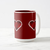 Mug à deux tons Cœurs de la Saint-Valentin, 15 oz (Devant droit)