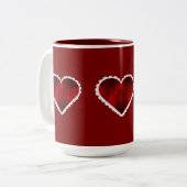 Mug à deux tons Cœurs de la Saint-Valentin, 15 oz (Devant gauche)