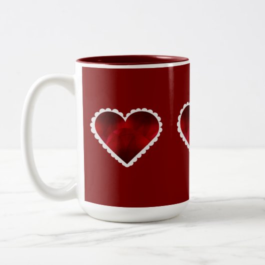 Mug à deux tons Cœurs de la Saint-Valentin, 15 oz (Gauche)