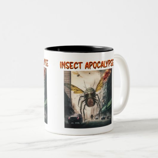 Mug à deux tons d'Apocalypse d'insectes, 11 oz (Devant droit)