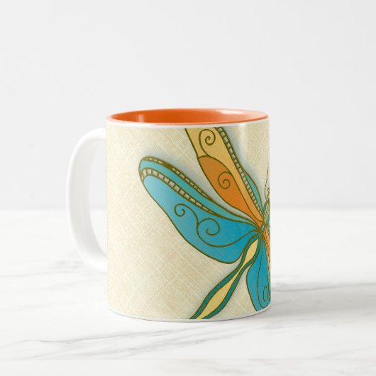 Mug à deux tons de 11 oz de libellule (Devant gauche)