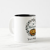 Mug à deux tons de Citrouille d'Halloween personna (Devant gauche)