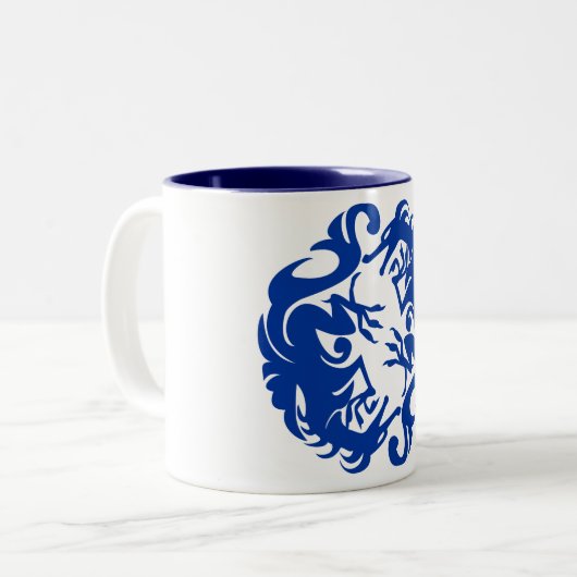 Mug à deux tons de dragon bleu (Devant gauche)