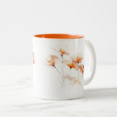 Mug à deux tons de fleurs orange (Devant droit)