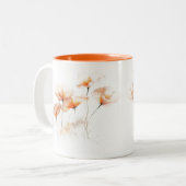 Mug à deux tons de fleurs orange (Devant gauche)